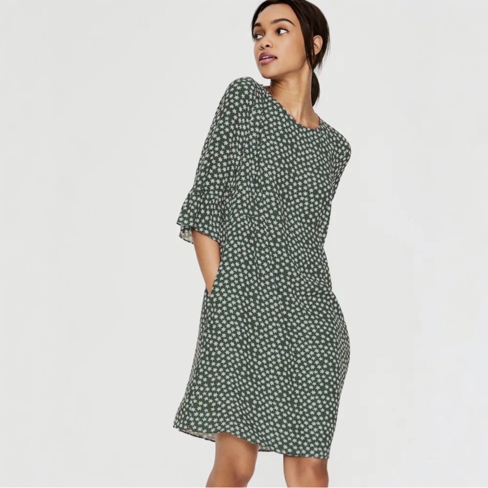 Boden Womens Hyacinth Green Star Floral Print Casual Dress Size US 10L